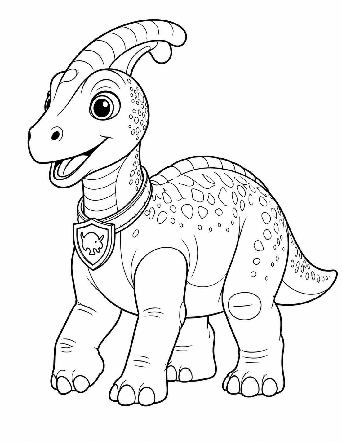 Black-and-white printable coloring page of Addi from The Valorsaurs.