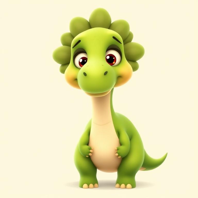 Fernwood, a friendly green long-necked dinosaur character