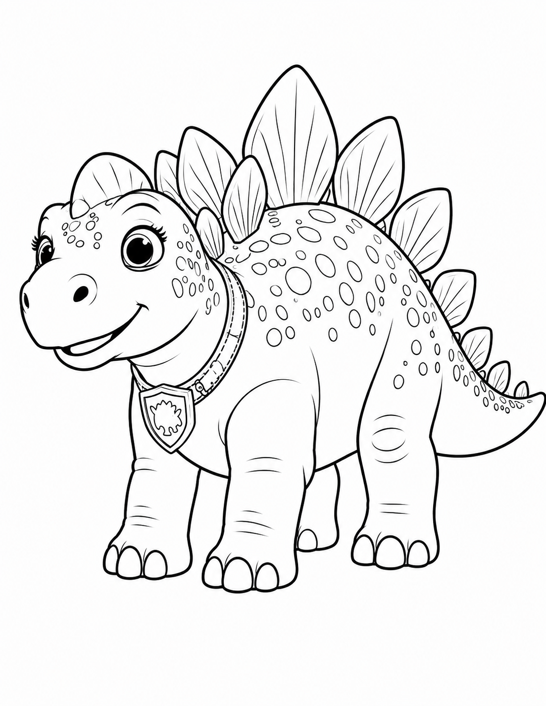 Black-and-white printable coloring page of Kate from The Valorsaurs.